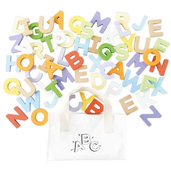 Le Toy Van Wooden Alphabet Set &amp; Bag - Multi