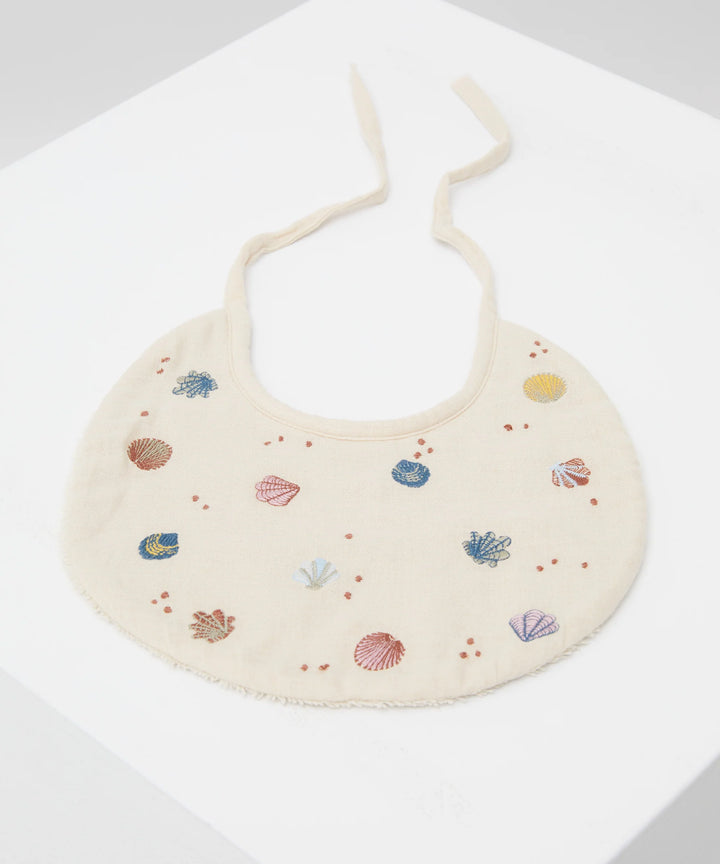 Philé Embroidered Bib - Seashells