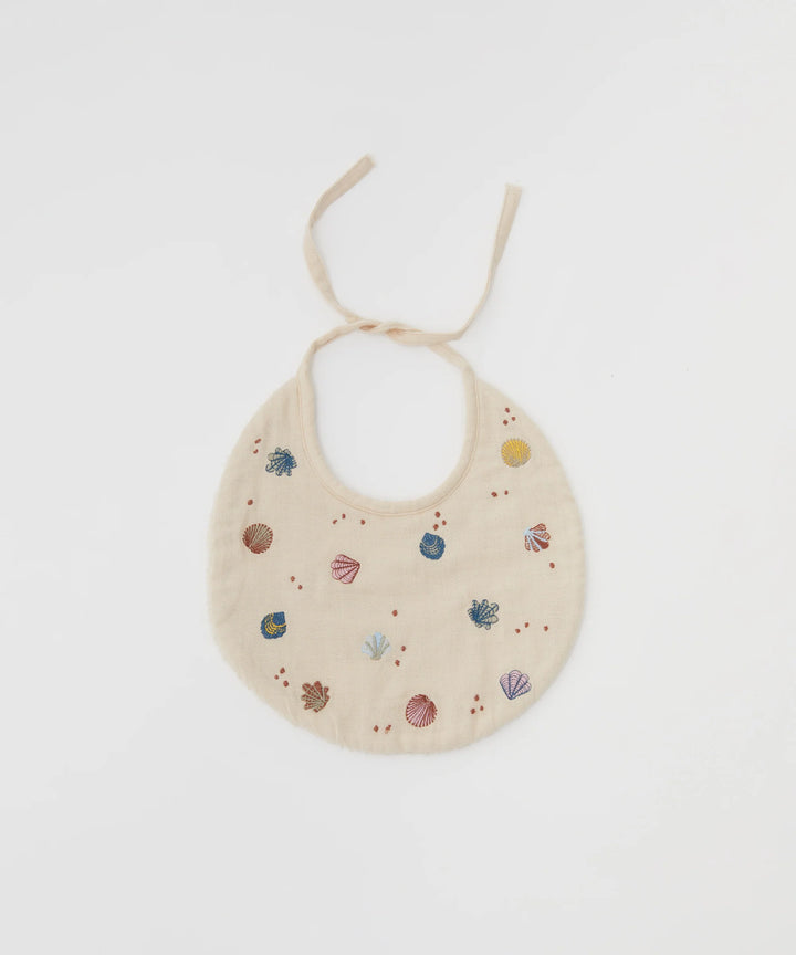Philé Embroidered Bib - Seashells