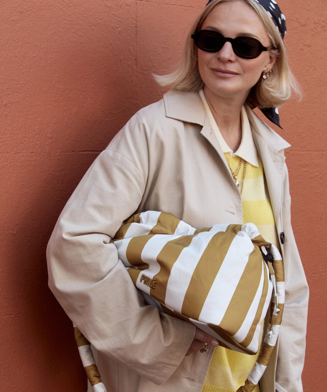 Philé Pram Caddy - Gold Stripe