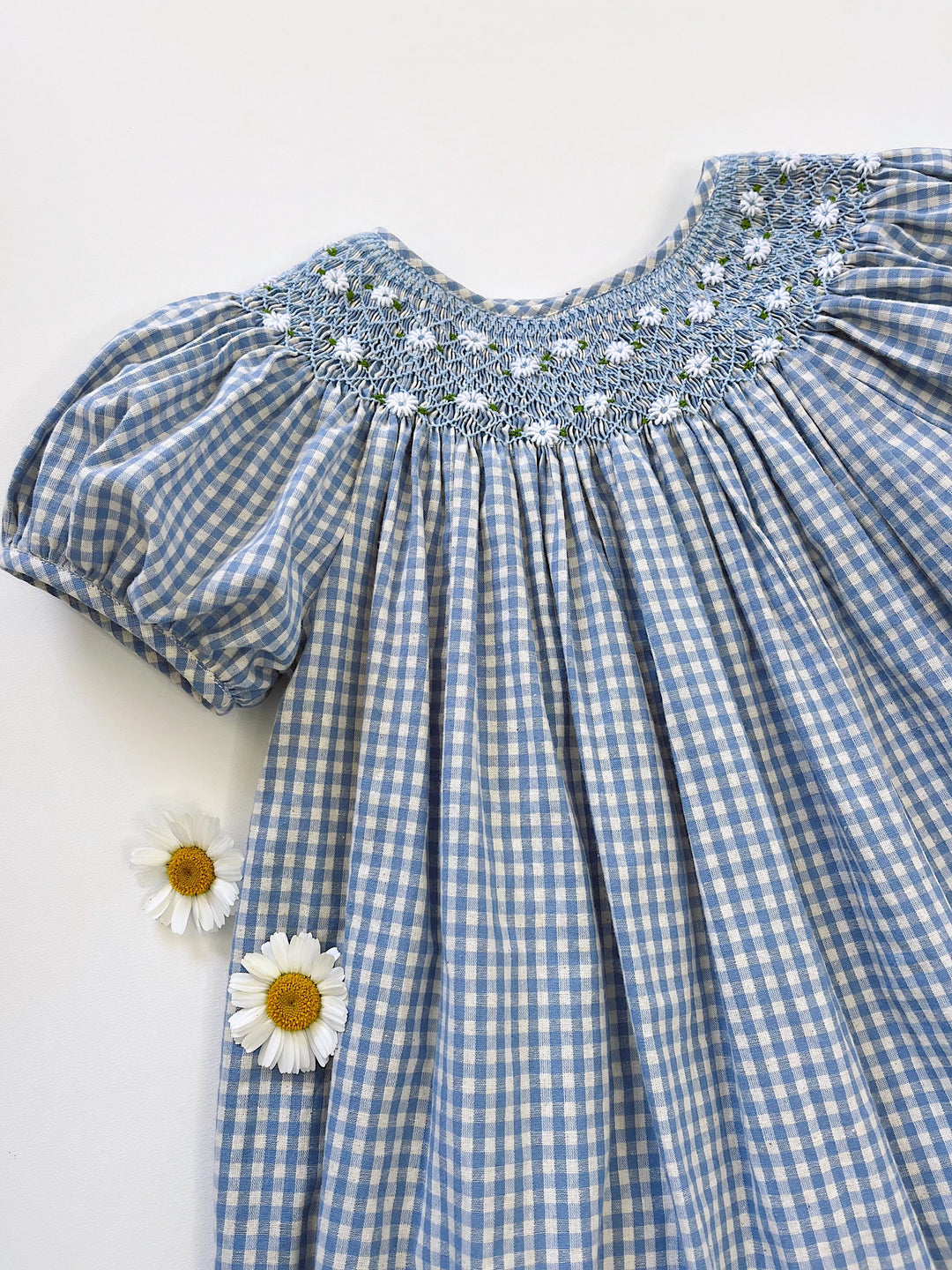 Elma Celeste Dress - Baby Blue Gingham Dapper Mr Bear Elma Celeste Dress - Baby Blue Gingham Dapper Mr Bear