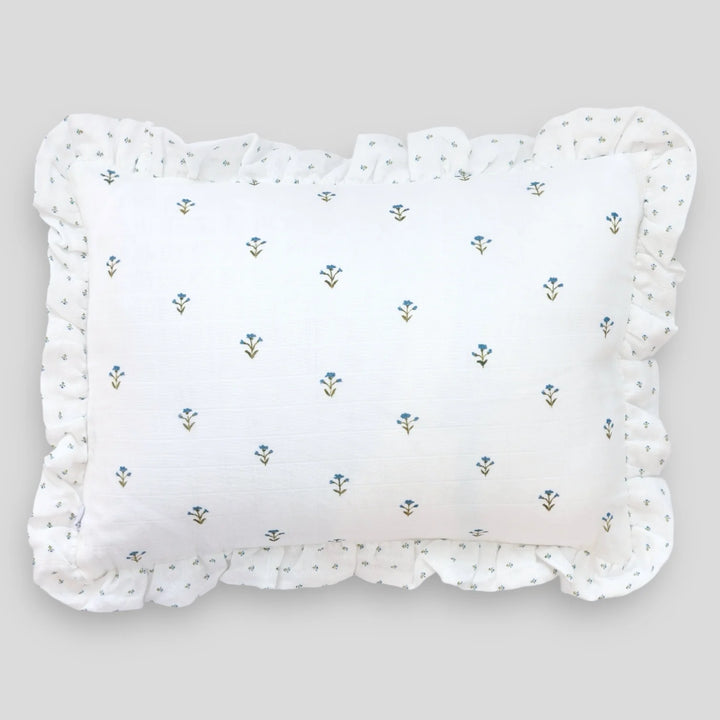 Fledge and Thread Throw Cushion - Blue Floral