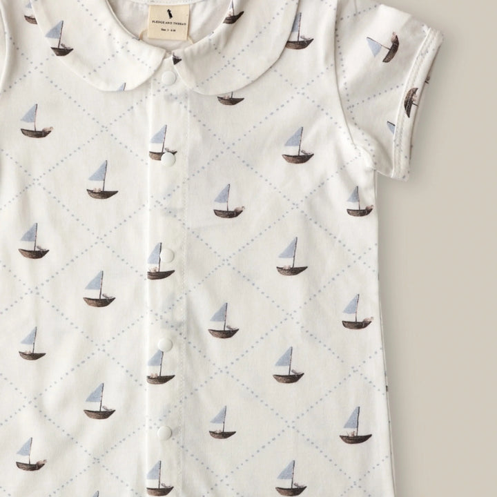Fledge and Thread Romper - Sailboat