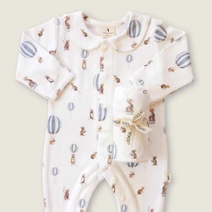 Fledge and Thread Babygrow - Mouse & Air Balloon