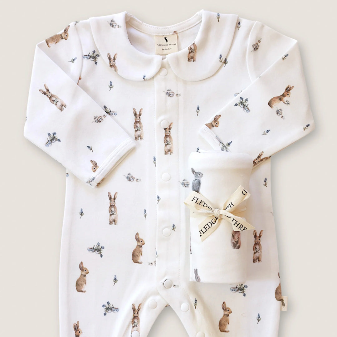 Fledge and Thread Babygrow - Bunny Tea Party