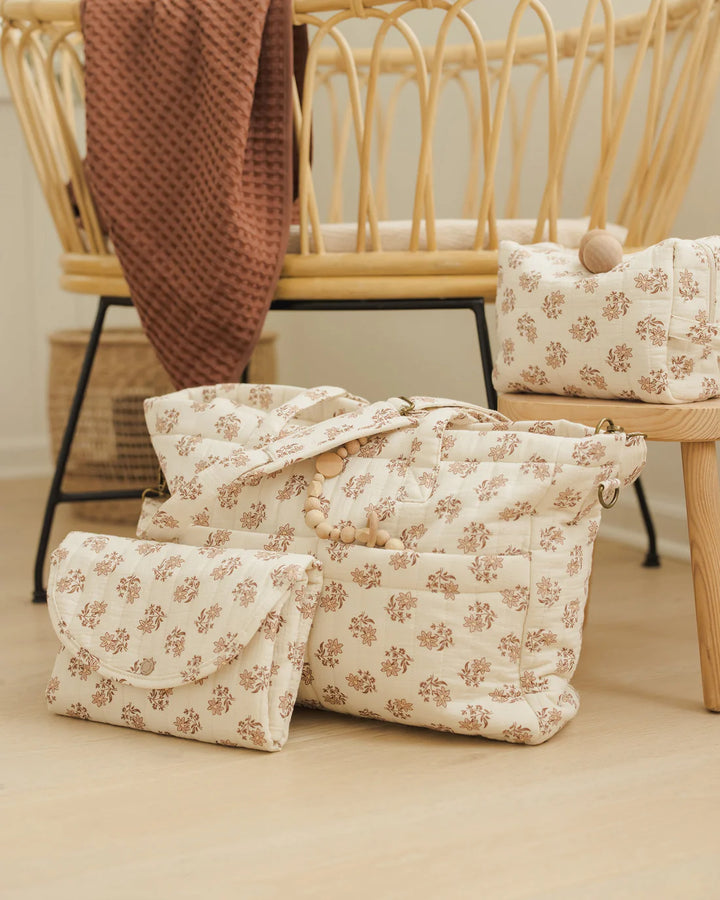 Quincy Mae Diaper Bag & Changing Pad Set - Daylily