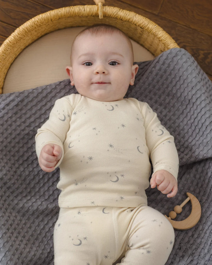 Quincy Mae Ribbed Tee + Legging Set - Celestial