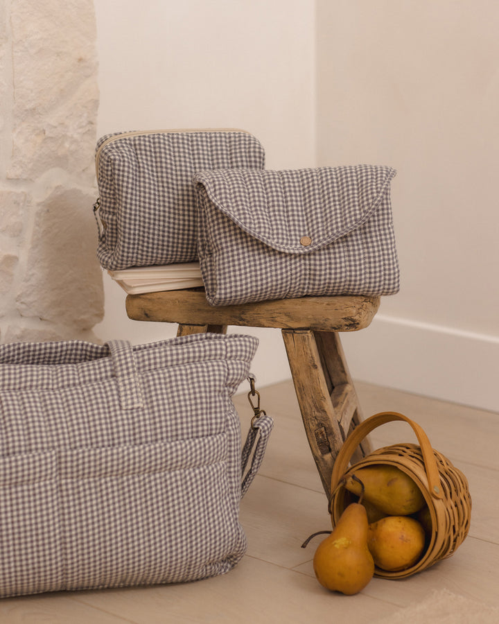 Quincy Mae Diaper Bag and Changing Pad Set - Midnight Gingham