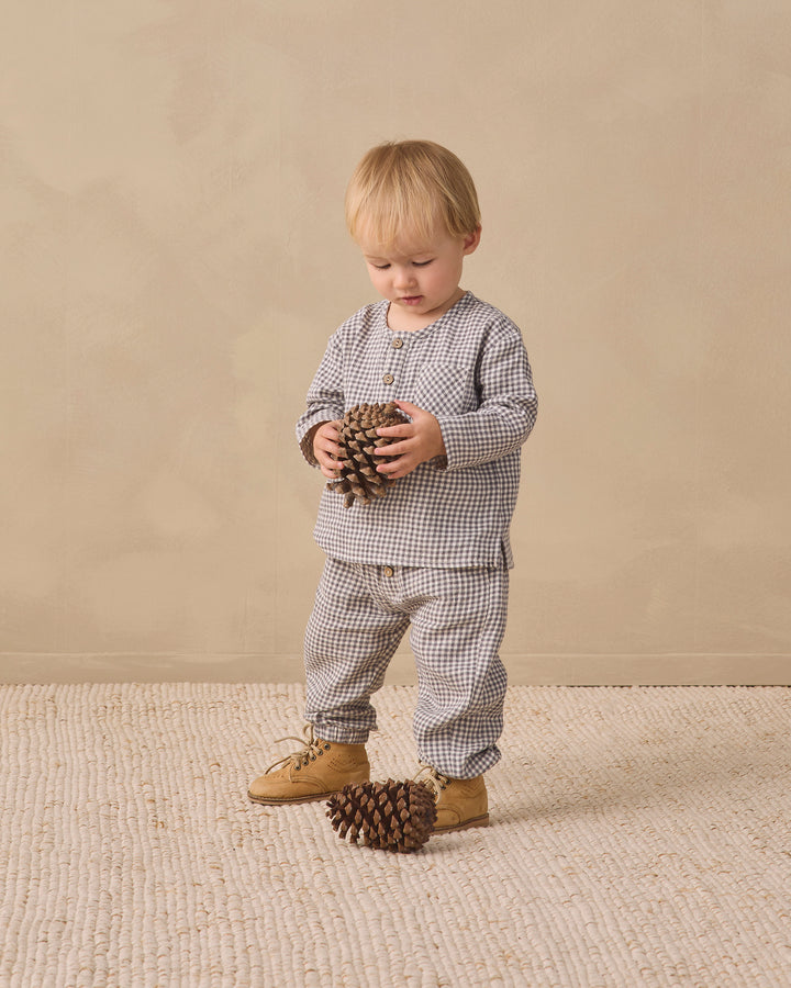 Quincy Mae Rory Shirt - Midnight Gingham