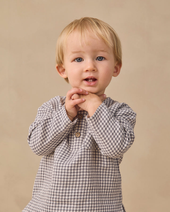Quincy Mae Rory Shirt - Midnight Gingham