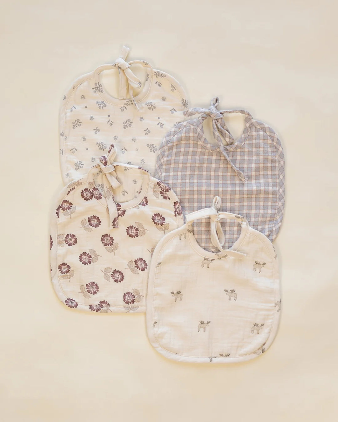 Quincy Mae Woven Tie Bib - Gingham