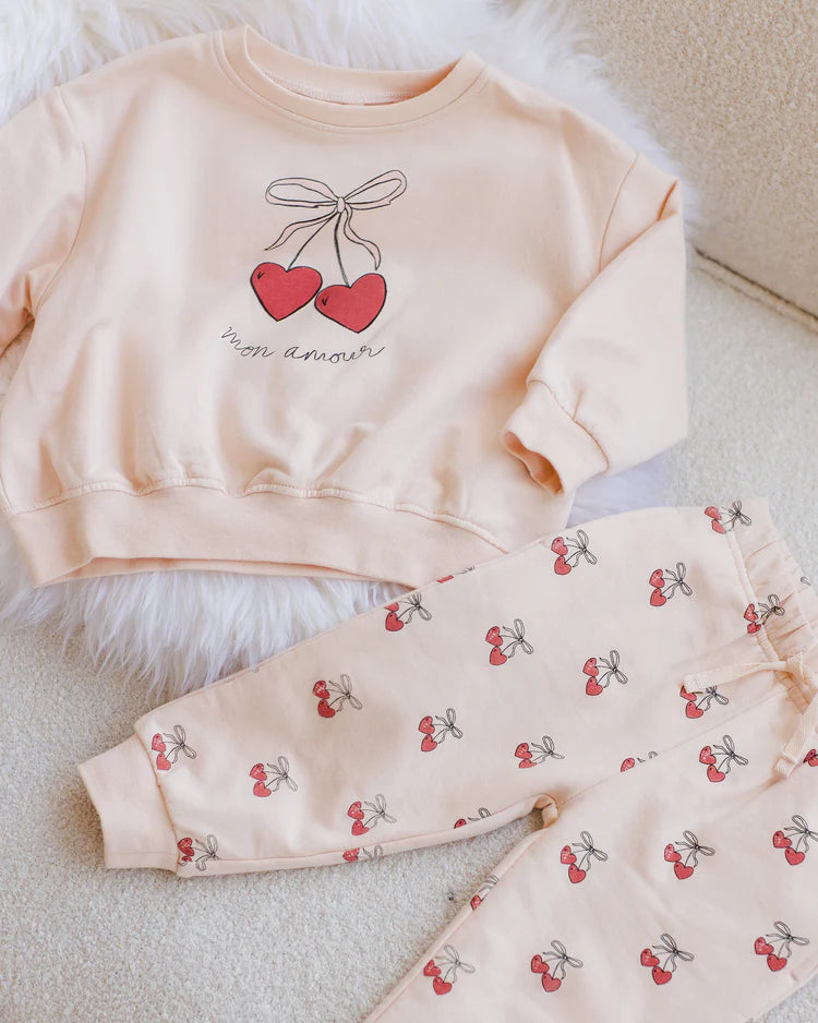 Quincy Mae - Relaxed Fleece Sweatpant - Mon Amour