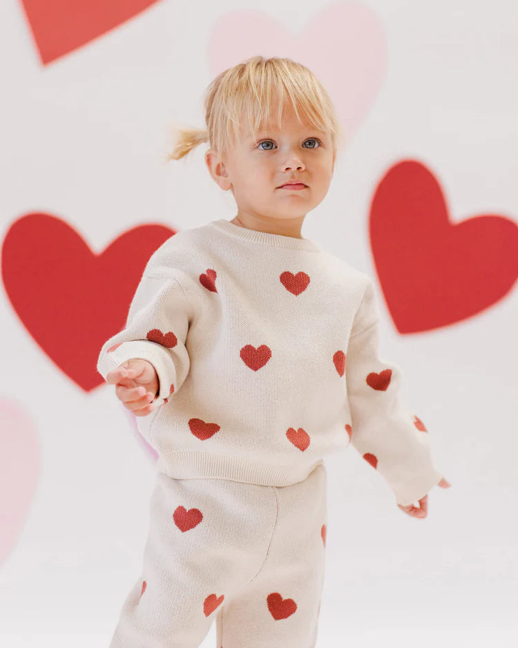 Quincy Mae - Heart Knit Pants Natural