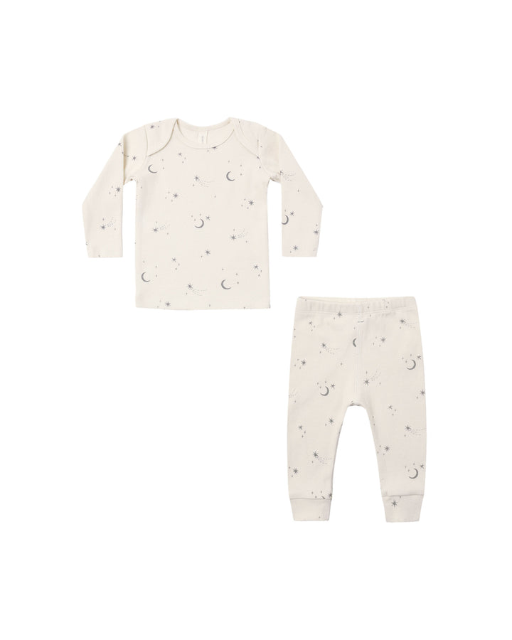 Quincy Mae Ribbed Tee + Legging Set - Celestial