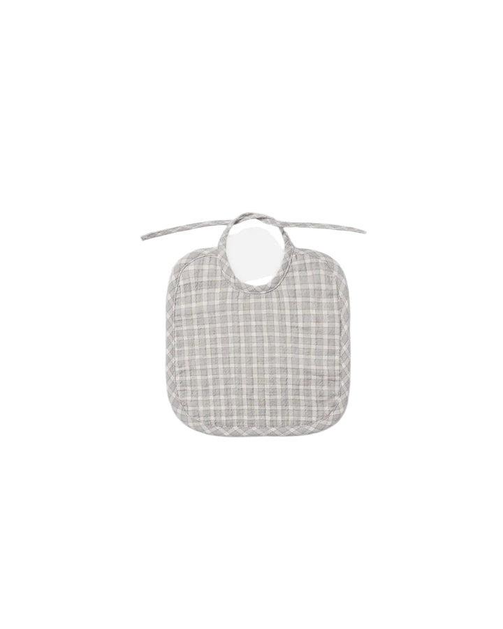 Quincy Mae Woven Tie Bib - Gingham