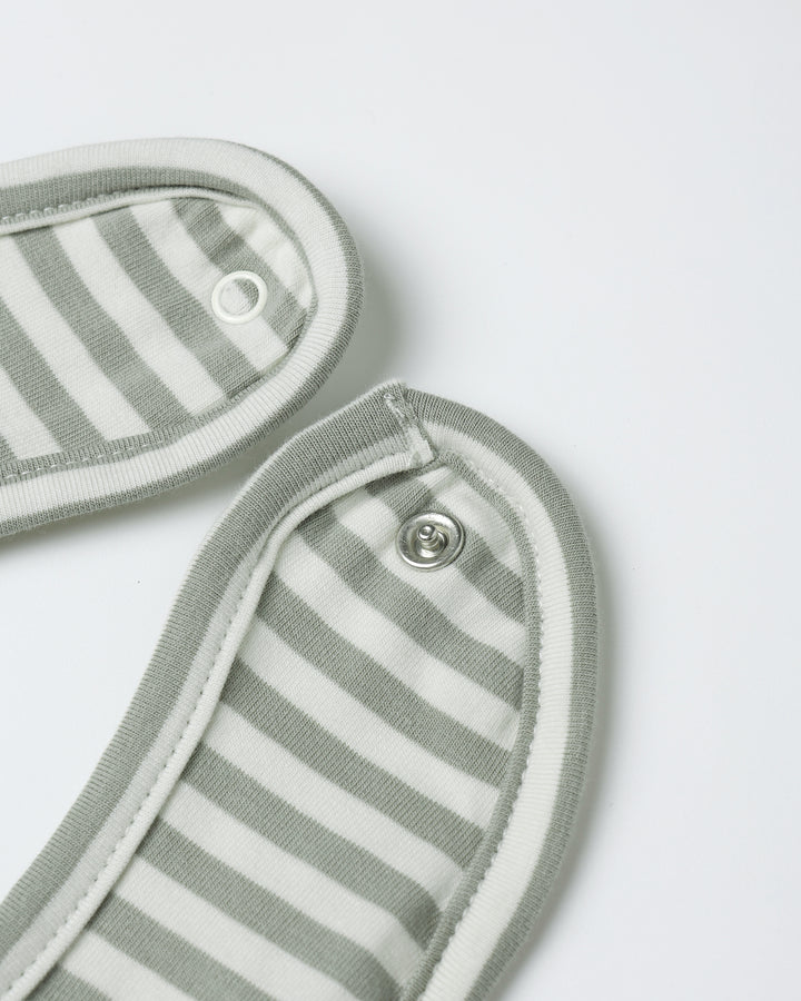 Quincy Mae Jersey Snap Bib 2 Pack - Fox Land, Fern Stripe