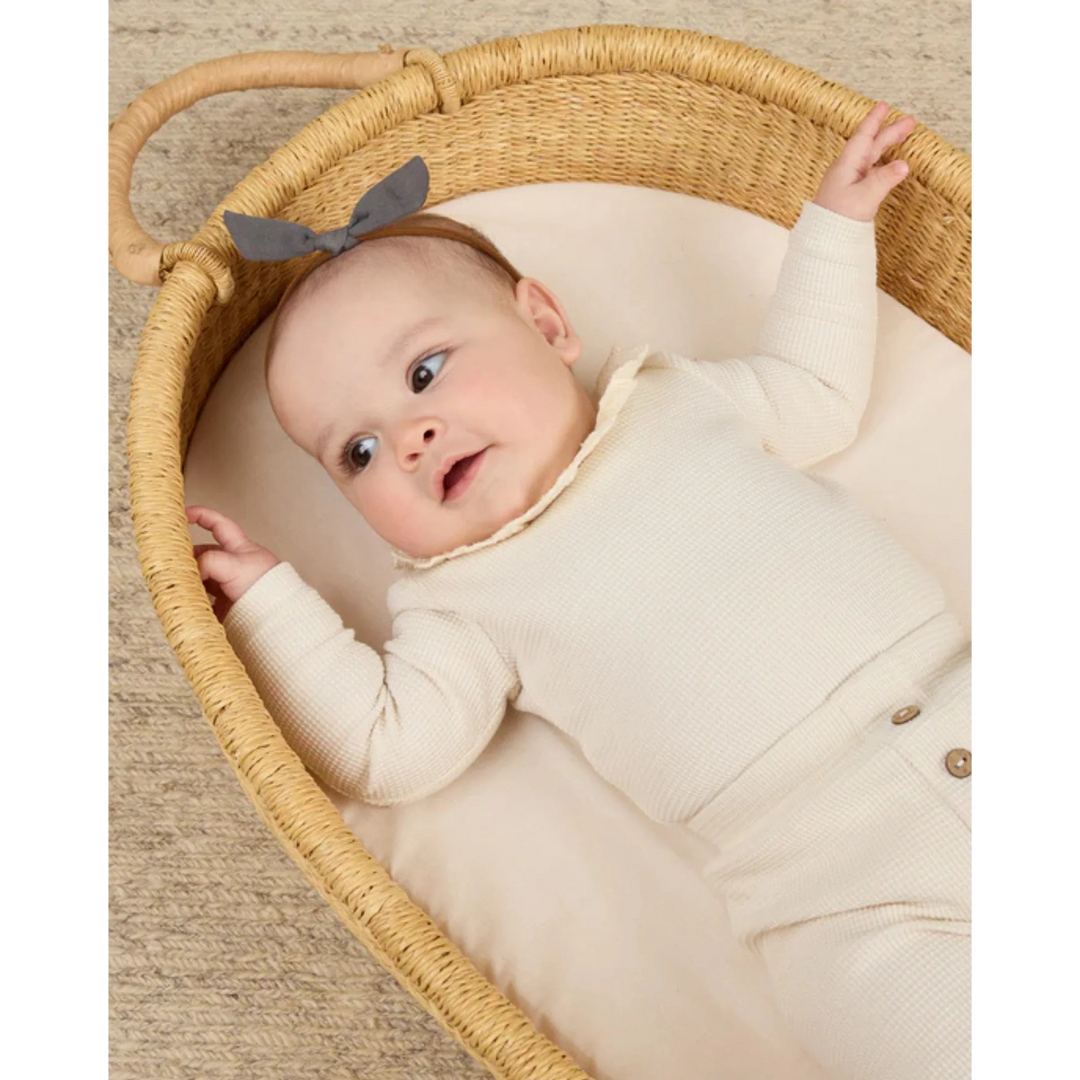Quincy Mae Ruffle Collar Bodysuit - Natural