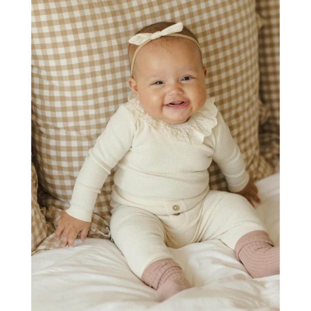 Quincy Mae Ruffle Collar Bodysuit - Natural