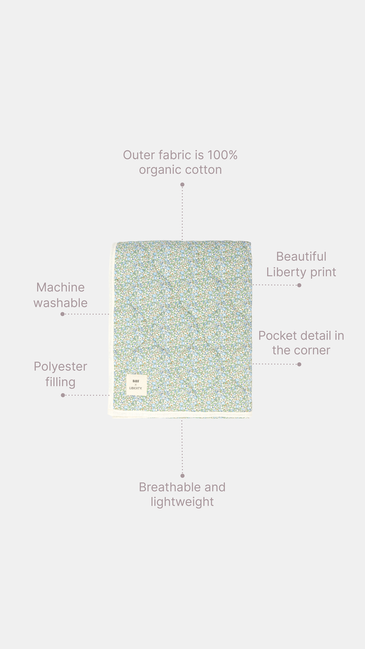 BIBS x Liberty Quilted Blanket - Eloise / Blush
