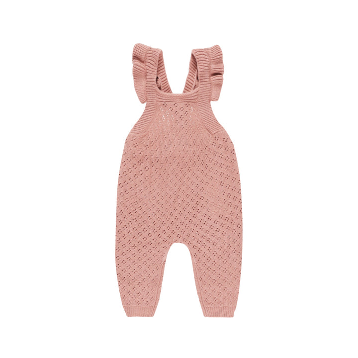 Quincy Mae - Pointelle Knit Overalls - Lipstick