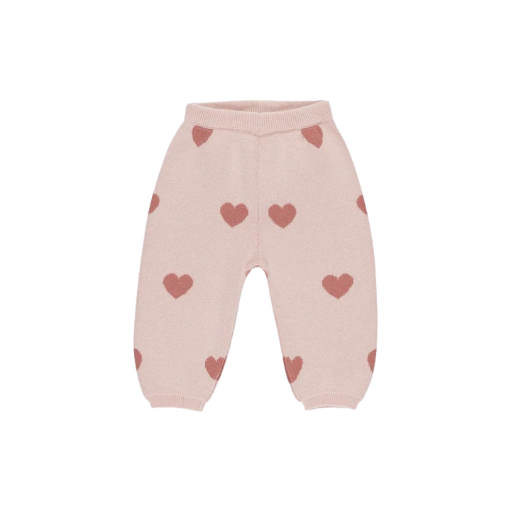 Quincy Mae - Heart Knit Pants Bubblegum