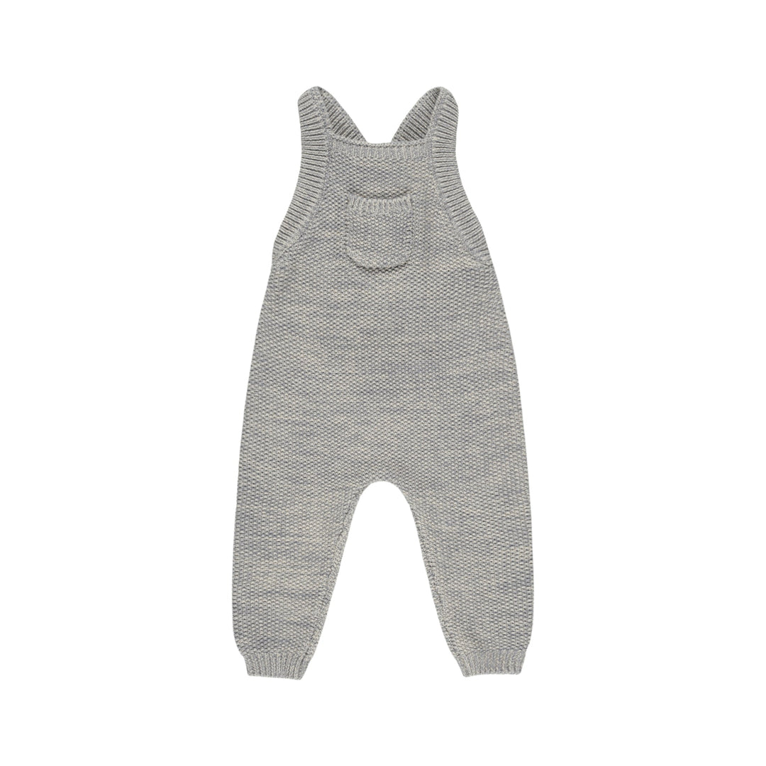 Quincy Mae - Knit Overalls - Heathered Blue