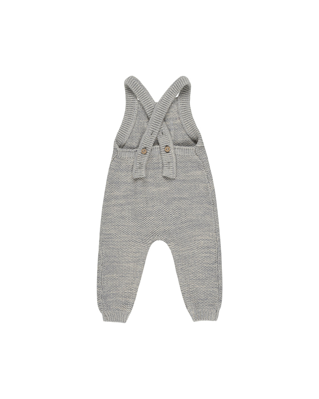 Quincy Mae - Knit Overalls - Heathered Blue