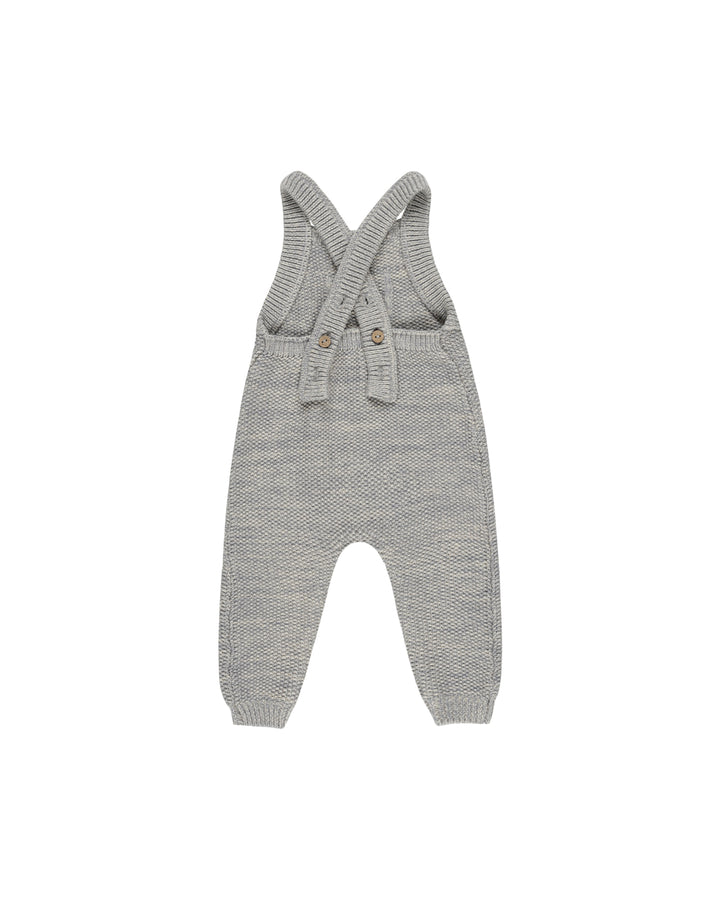 Quincy Mae - Knit Overalls - Heathered Blue