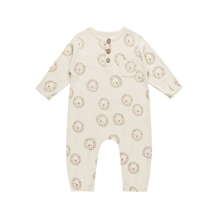 Quincy Mae - Long Sleeve Pocket Jumpsuit - Lions