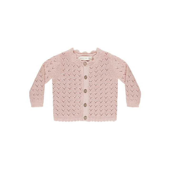 Quincy Mae - Scalloped Cardigan - Bubblegum