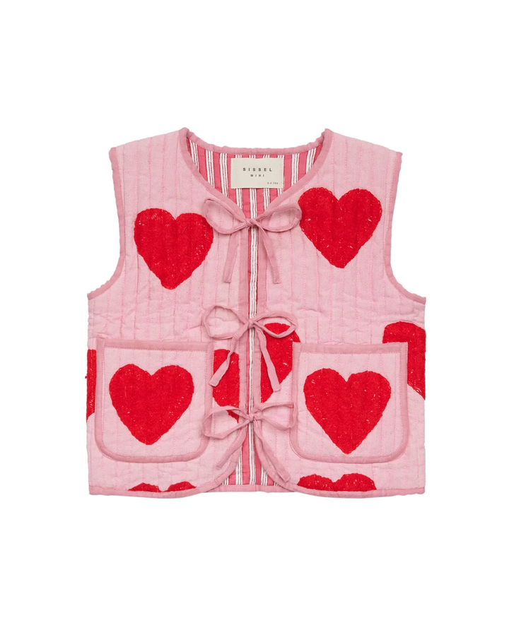 SISSEL EDELBO MINI Honey Mini Vest - Red Hearts