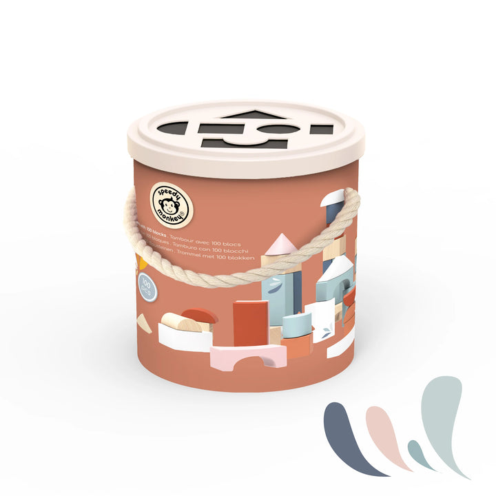 Speedy Monkey Drum with 100 Blocks Shape Sorter