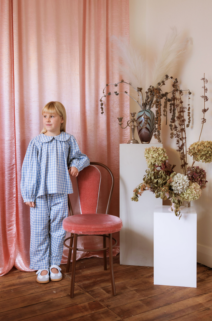 Elma Thea Blouse - Bluebell Check