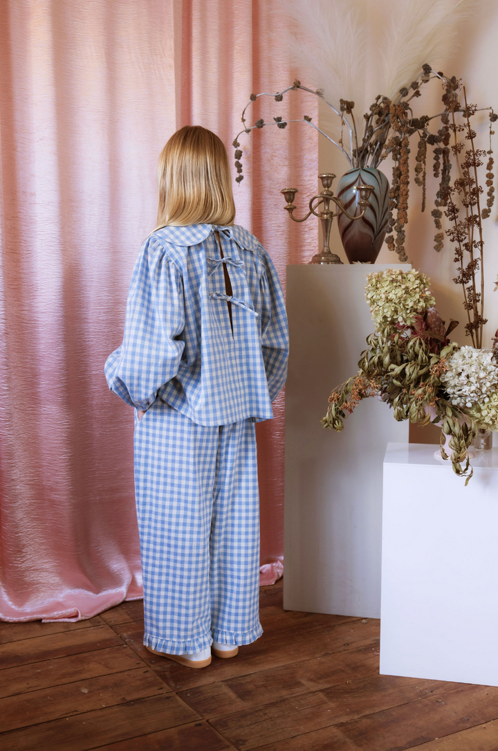 Elma Thea Blouse - Bluebell Check