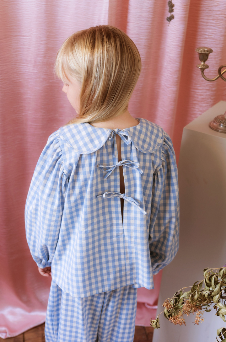 Elma Thea Blouse - Bluebell Check