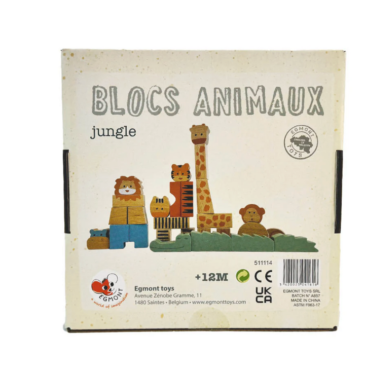 Egmont Toys Animal Blocks In A Case - Jungle / Pre Order