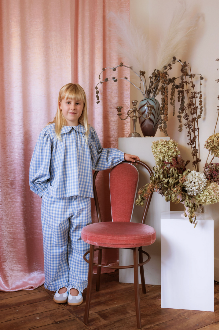 Elma Thea Blouse - Bluebell Check