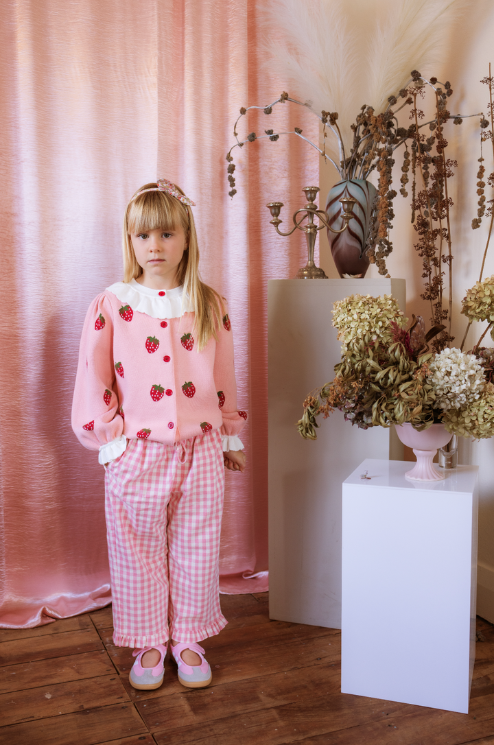 Elma Penelope Cardigan - Posy Pink Strawberries