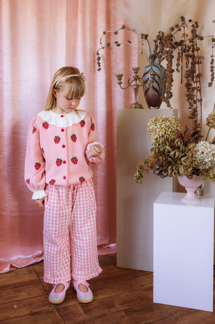 Elma Penelope Cardigan - Posy Pink Strawberries