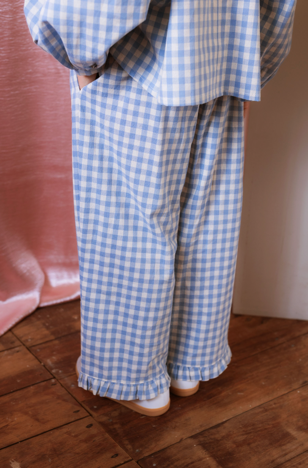 Elma Tillie Pants - Bluebell Check