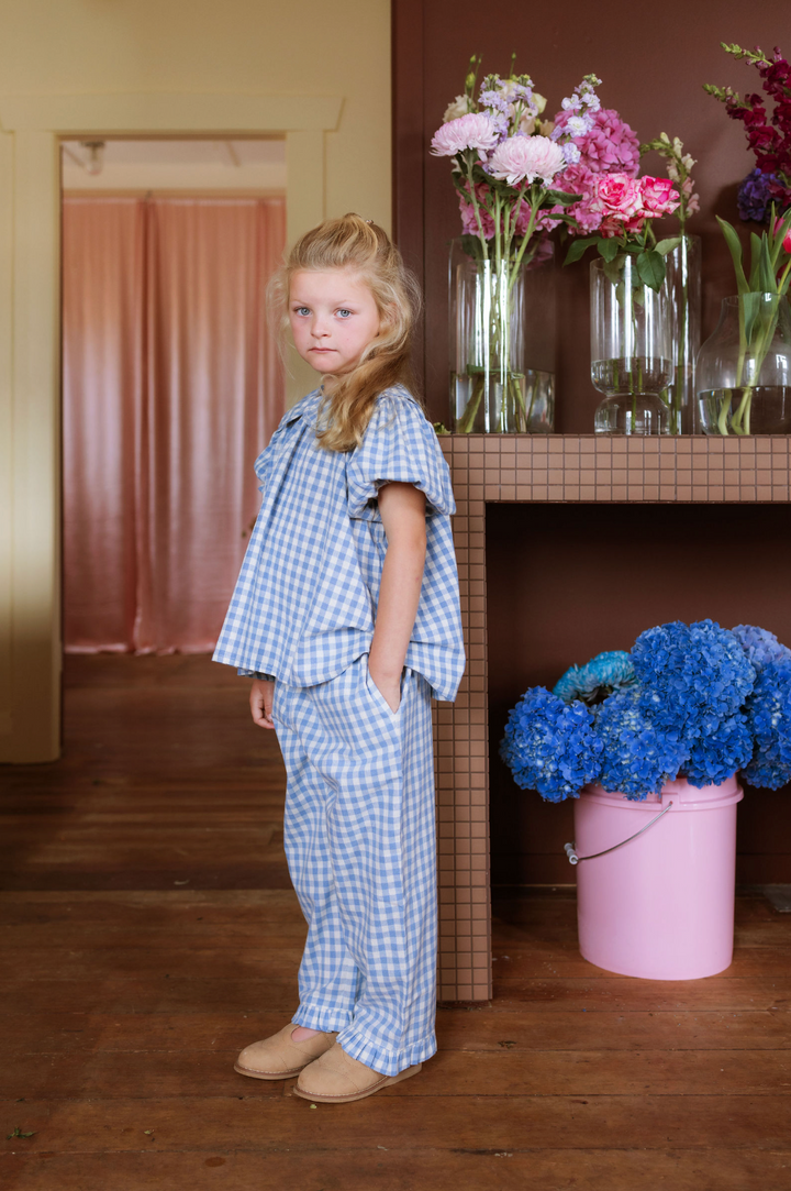 Elma Tillie Pants - Bluebell Check
