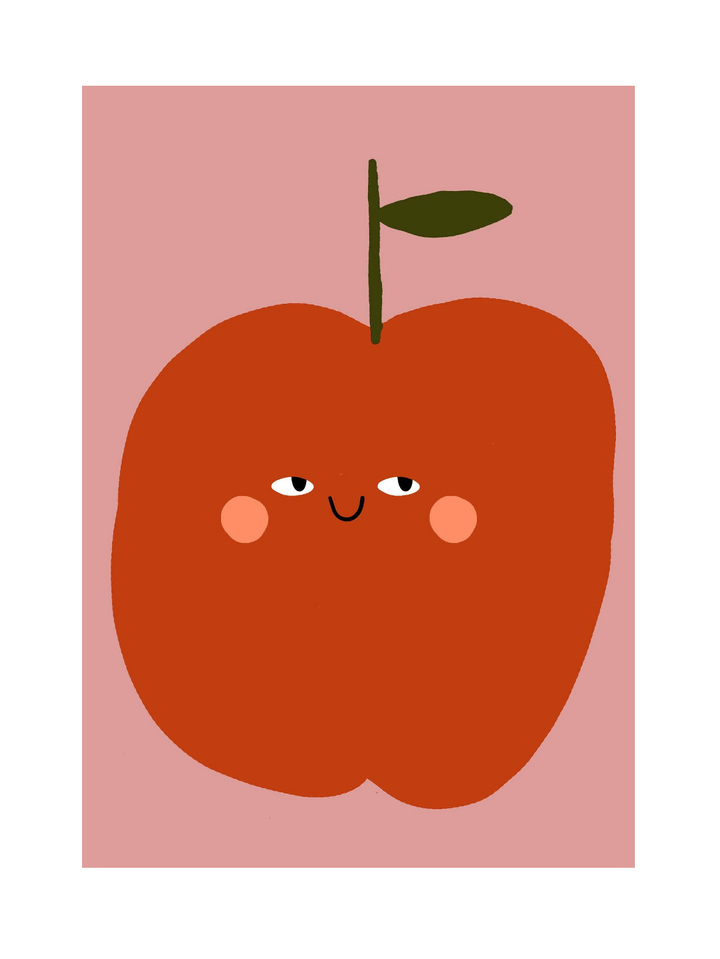 Yaya Studio Pomme A3 Print - Red and Pink