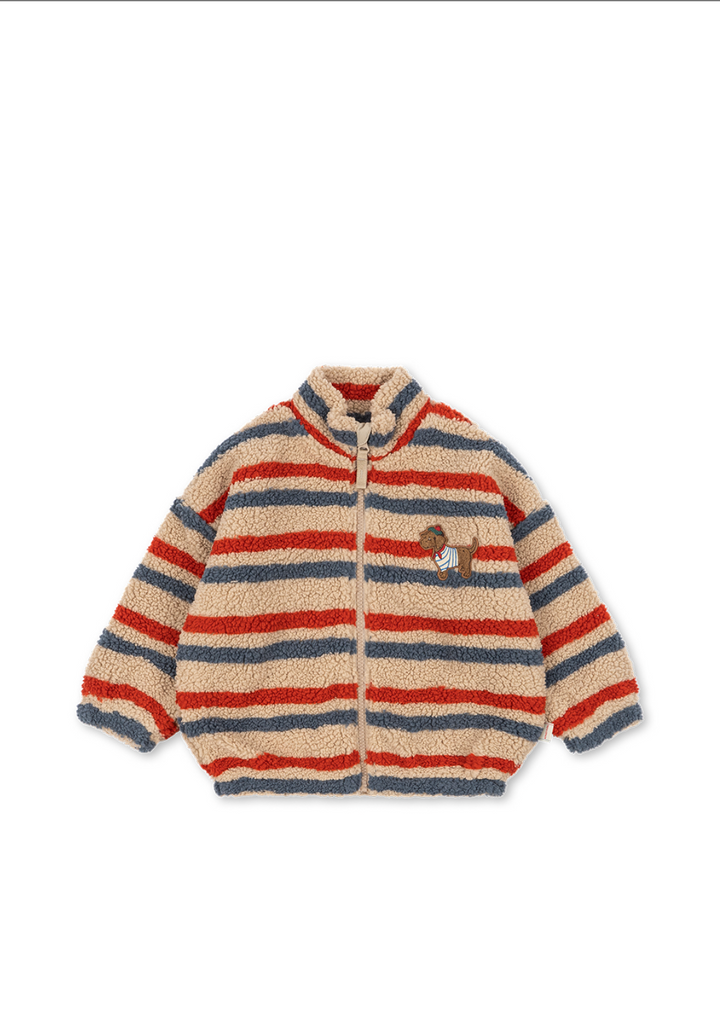 Konges Sløjd Jody Embroidery Teddy Jacket - Tangerine Stripe