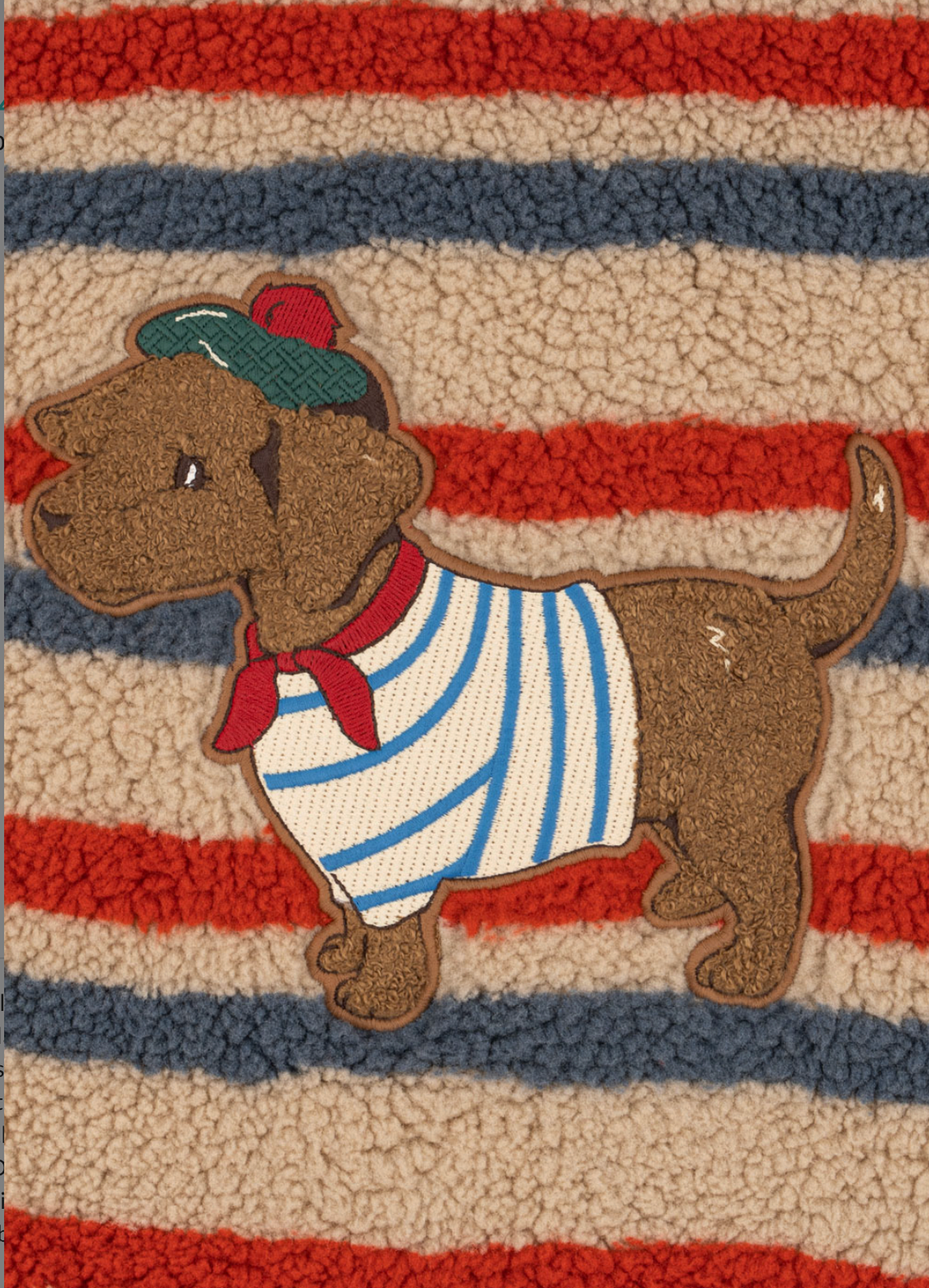 Konges Sløjd Jody Embroidery Teddy Jacket - Tangerine Stripe