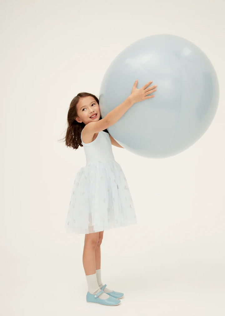 Bob & Blossom Tutu Dress - Sky Blue & Silver Glitter Heart