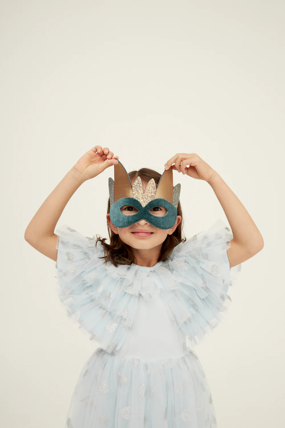 Bob & Blossom Cape - Sky Blue & Silver Glitter Heart