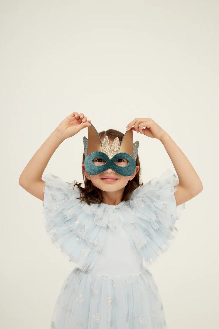 Bob & Blossom Cape - Sky Blue & Silver Glitter Heart