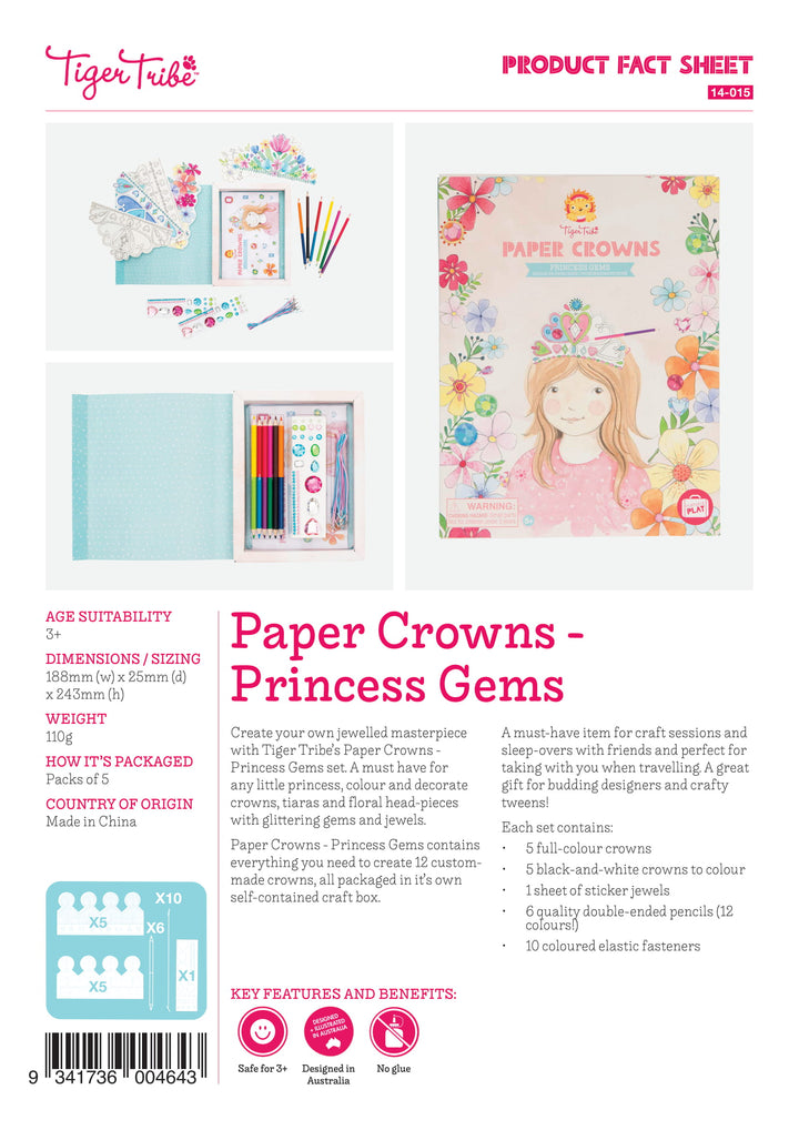 Tiger Tribe - Paper Crowns Princess Gems Kit