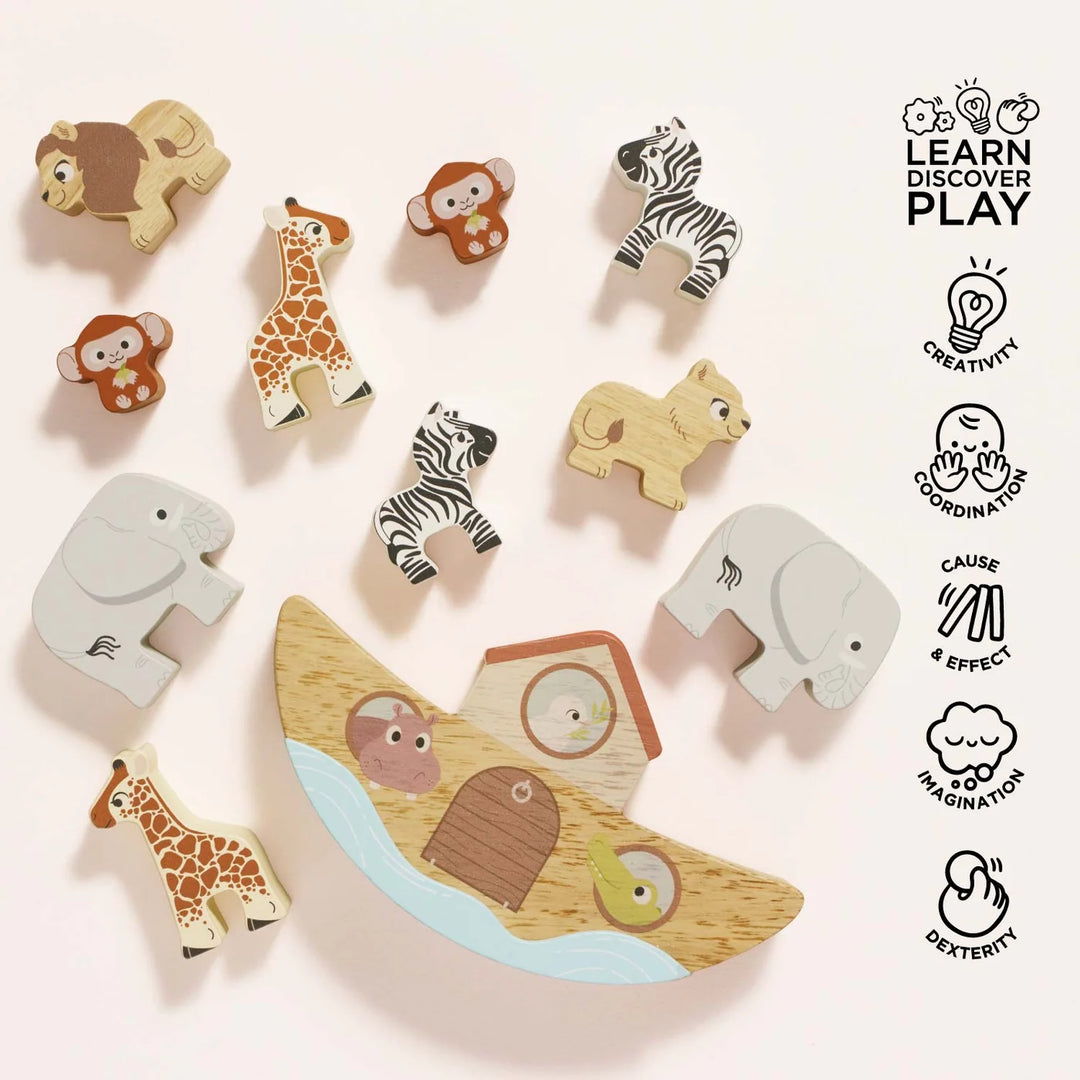 Le Toy Van Wooden Balancing Ark Animal Stacker