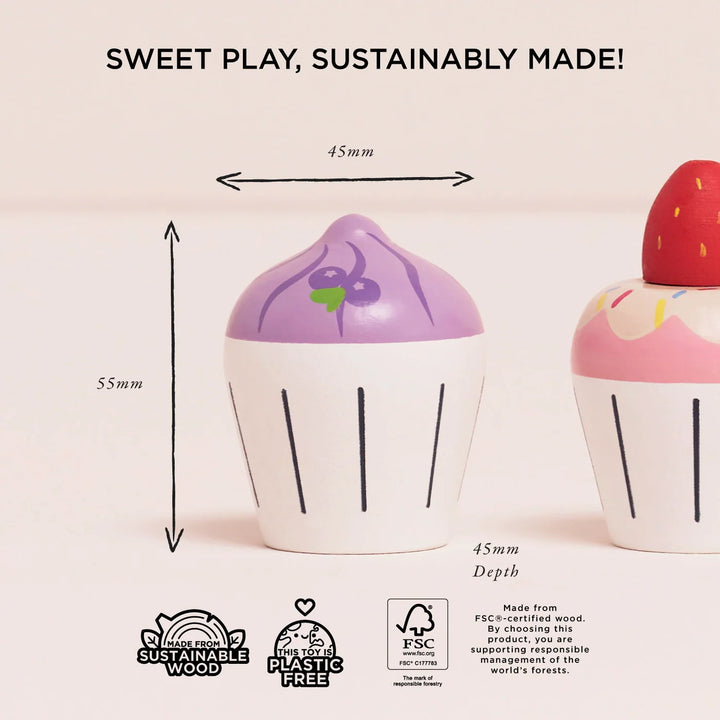 Le Toy Van Wooden Cupcake Set